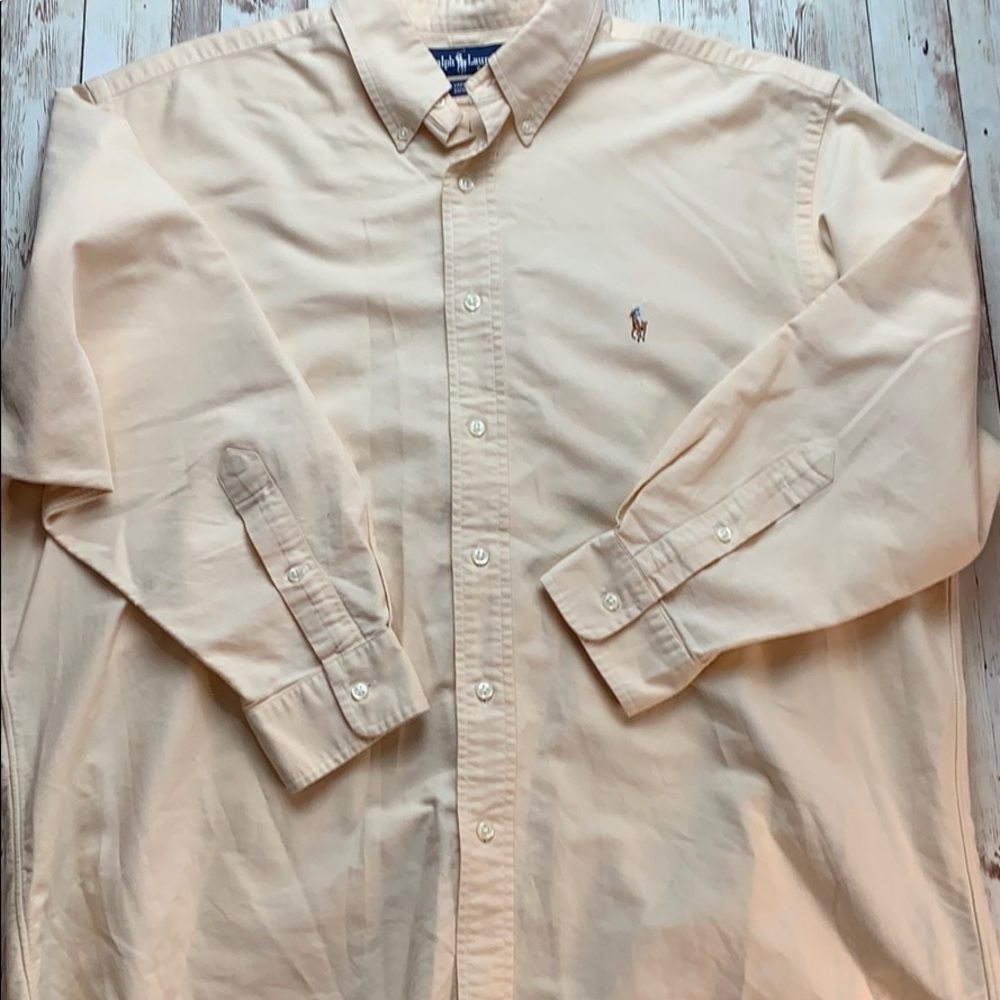 Ralph Lauren beige button down shirt